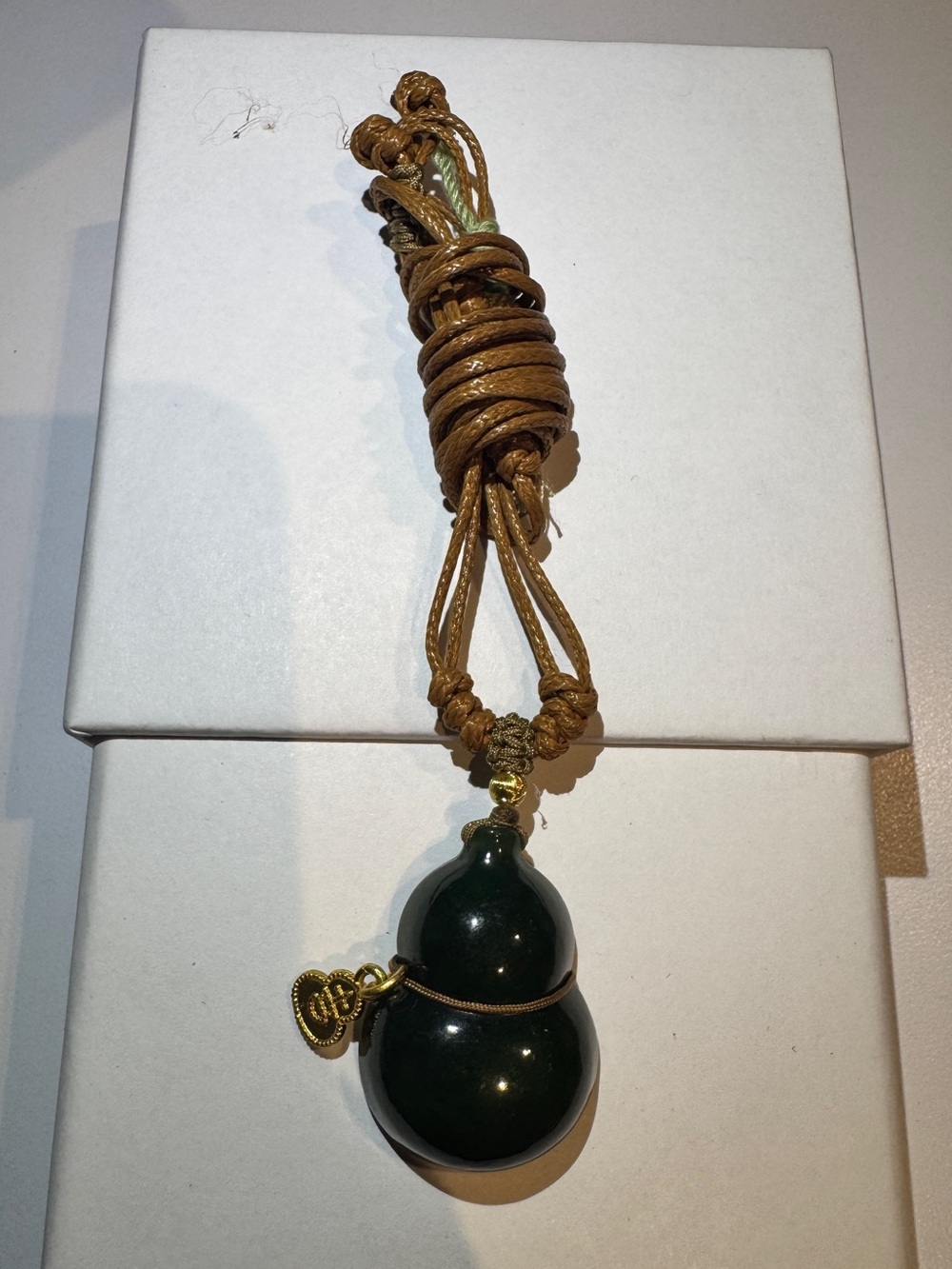 JADE Dark Green Gourd Jadedite Jade Pendant Necklace - Unbranded
